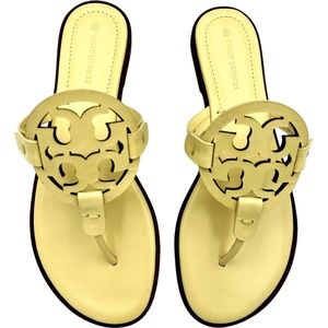 TORY BURCH Banana Miller Leather Sandals w/ Box, Size 7